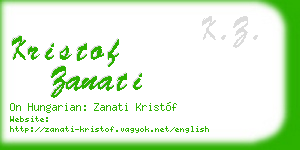 kristof zanati business card